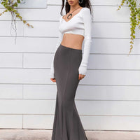 High Waist Floor Length Skirt