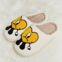 Melody Love Heart Print Plush Slippers