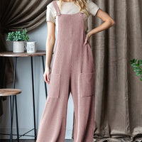 Heimish Full Size Ribbed Front Pocket Sleeveless Jumpsuit