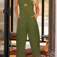 Smocked Spaghetti Strap Wide Leg Jumpsuit