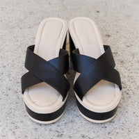 Weeboo Cherish The Moments Contrast Platform Sandals in Black