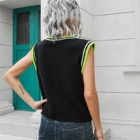 Geometric V-Neck Sweater Vest