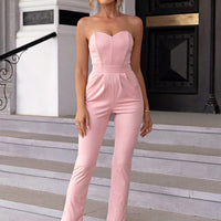 Sweetheart Neck Sleeveless Jumpsuit