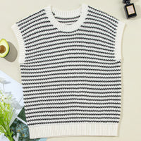 Striped Round Neck Sweater Vest