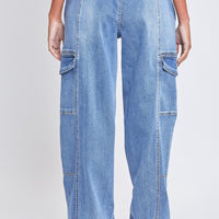 YMI Jeanswear High-Rise Straight Cargo Jeans