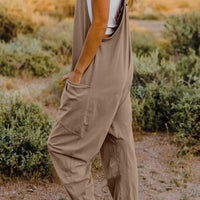 V-Neck Sleeveless Jumpsuit with Pocket