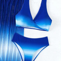 Twisted Gradient Wide Strap Three-Piece Swim Set