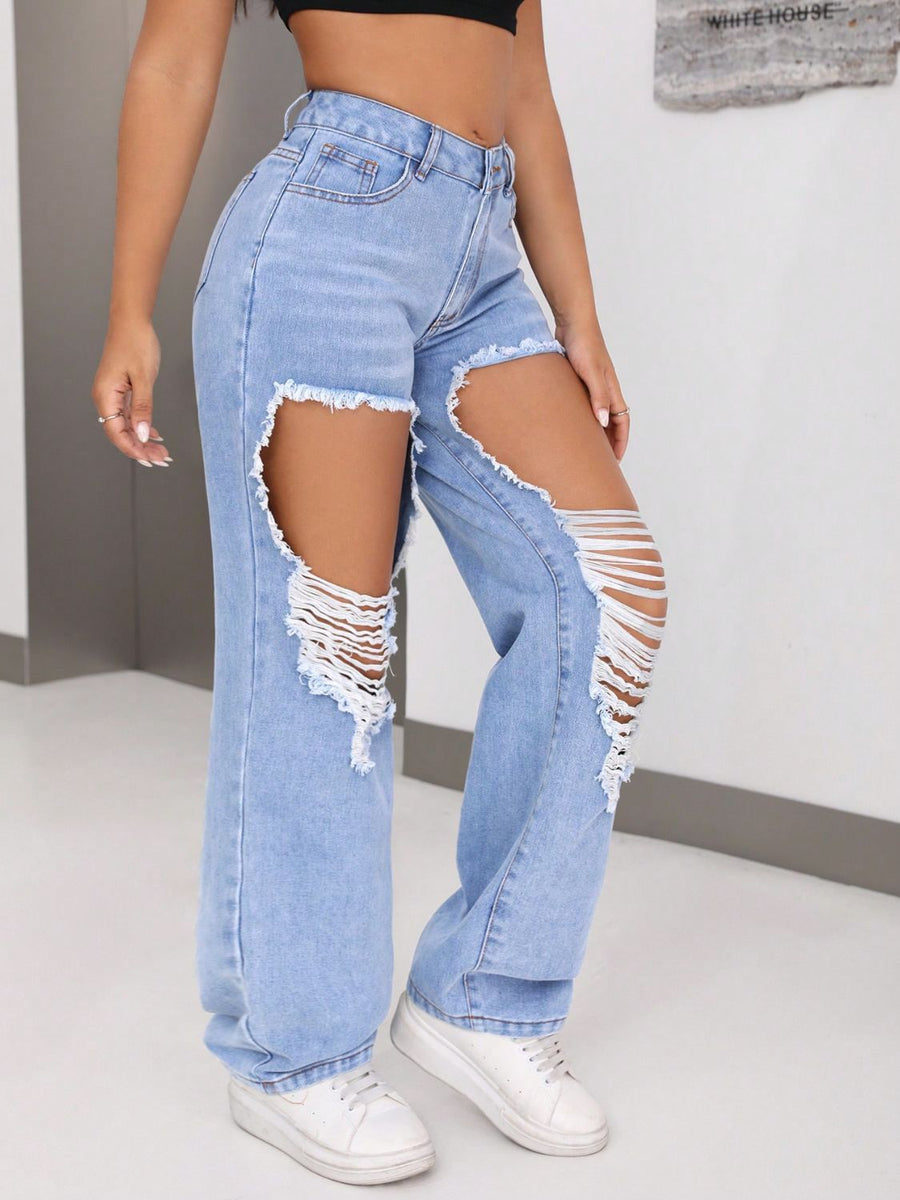 Distressed Jeans with Pockets