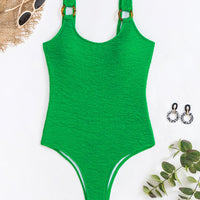 Scoop Neck Wide Strap One-Piece Swimwear