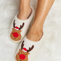 Melody Rudolph Print Plush Slide Slippers