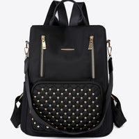 Zipper Pocket Beaded Backpack