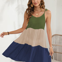 Color Block Spaghetti Strap Cover-Up Dress