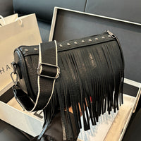 PU Leather Fringe Studded Crossbody Bag