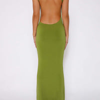 Backless Wide Strap Maxi Dress