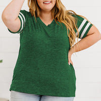 Plus Size Striped V-Neck Tee Shirt