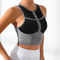 Color Block Round Neck Active Tank