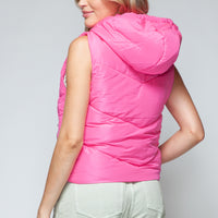 Snobbish Zip Up Quilted Hooded Vest