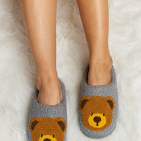 Melody Teddy Bear Print Plush Slide Slippers