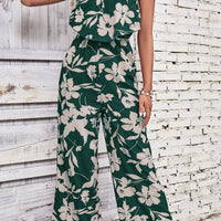 Floral Strapless Wide Leg Jumpsuit