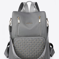 Zipper Pocket Beaded Backpack