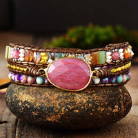 Handmade Crystal Beaded Natural Stone Bracelet