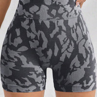 Printed High Waist Active Shorts