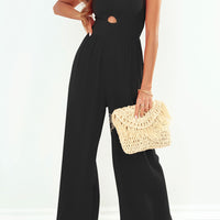 Smocked Spaghetti Strap Wide Leg Jumpsuit