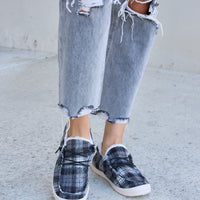 Forever Link Plaid Plush Flat Sneakers