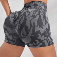 Printed High Waist Active Shorts