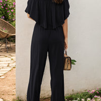 Off-Shoulder Wide Leg Jumpsuit