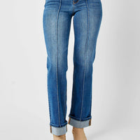 Judy Blue Full Size High Waist Front Seam Detail Straight Jeans