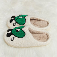 Melody Love Heart Print Plush Slippers