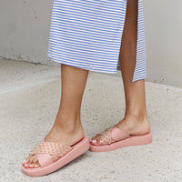 Forever Link Studded Cross Strap Sandals in Blush