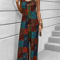 Printed Scoop Neck Spaghetti Strap Jumpsuit