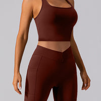 Square Neck Racerback Cropped Tank