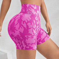 Printed High Waist Active Shorts