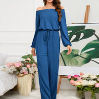 Off-Shoulder Straight Leg Jumpsuit