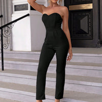 Sweetheart Neck Sleeveless Jumpsuit