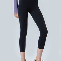 Wide Waistband Cropped Sports Leggings