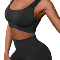 Cutout Scoop Neck Tank and Shorts Active Set