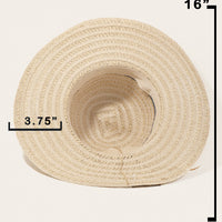 Fame Contrast Straw Braided Sun Hat