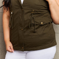 Zenana More To Come Full Size Military Hooded Vest