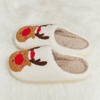 Melody Rudolph Print Plush Slide Slippers