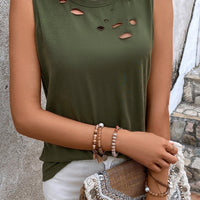 Cutout Round Neck Tank