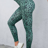 Leopard Print Wide Waistband Leggings