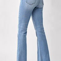 RISEN High Rise Frayed Hem Bootcut Jeans