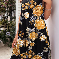 Printed Round Neck Sleeveless Dress