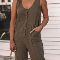 Full Size Scoop Neck Wide Strap Jumpsuit