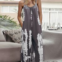 Tie-Dye Spaghetti Strap Jumpsuit with Pockets