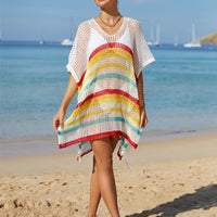 Cutout Striped Cover-Up with Tassel